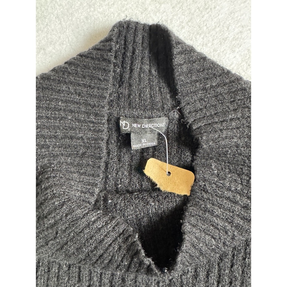 New Direction Knit Crew Neck Pullover Sweater Black Women's Size XL - Picture 4 of 6